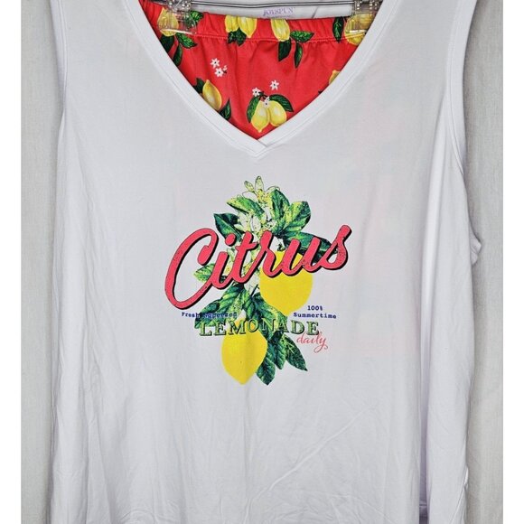 Joyspun Citrus Lemonade Lemons Piece Sleepwear Shorty Set 3XL (22W-24W) - Picture 1 of 6